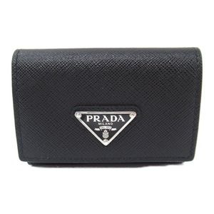 PRADA Tri-Fold Wallet Saffiano Leather Black